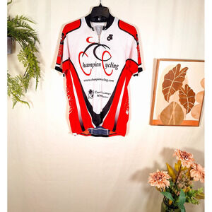 Men's Zip-Up Cycling Jersey With Sponsors Championship Cycling XL